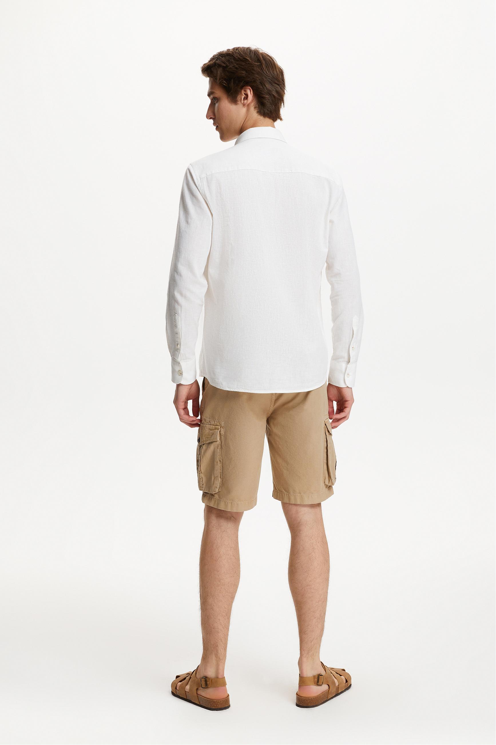 KETEN KARIŞIMLI REGULAR FIT GÖMLEK