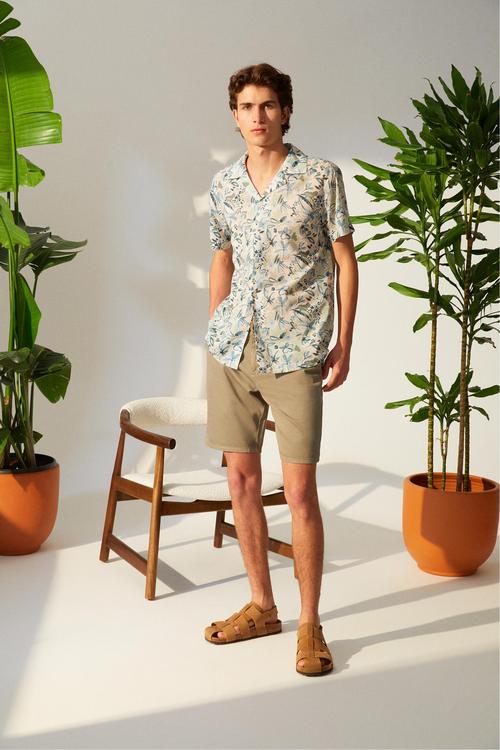  DESENLİ KISA KOLLU REGULAR FIT GÖMLEK