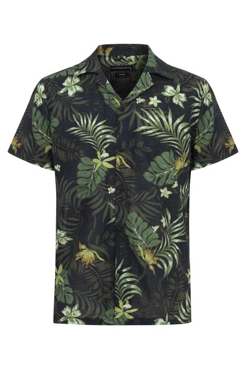 TROPİKAL DESENLİ KISA KOLLU REGULAR FIT GÖMLEK