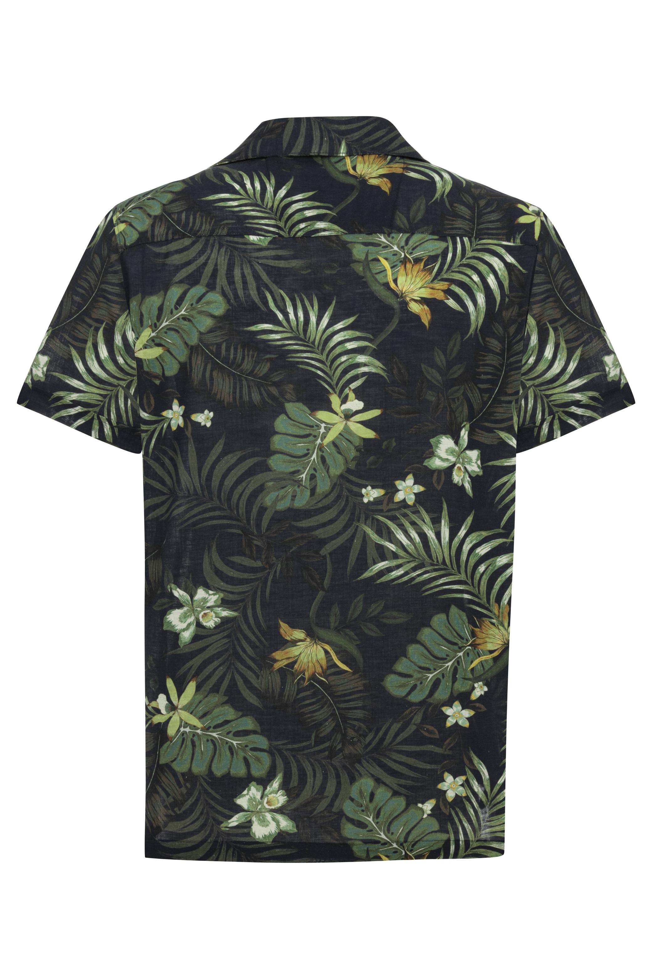 TROPİKAL DESENLİ KISA KOLLU REGULAR FIT GÖMLEK