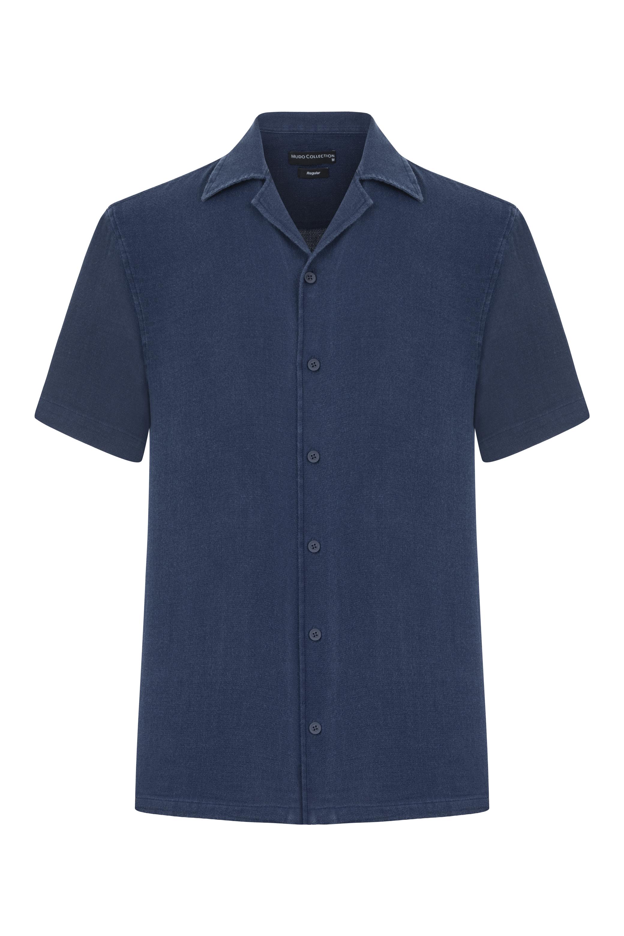 PAMUKLU KISA KOLLU REGULAR FIT GÖMLEK