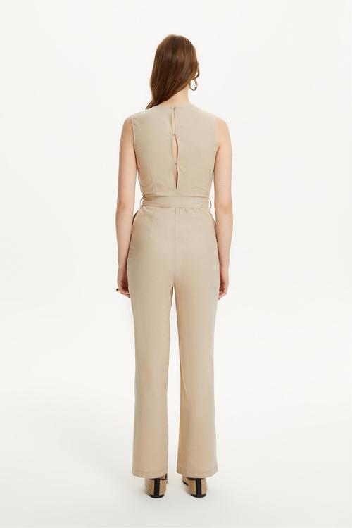  KETEN KARIŞIMLI KOLSUZ MAXI TULUM