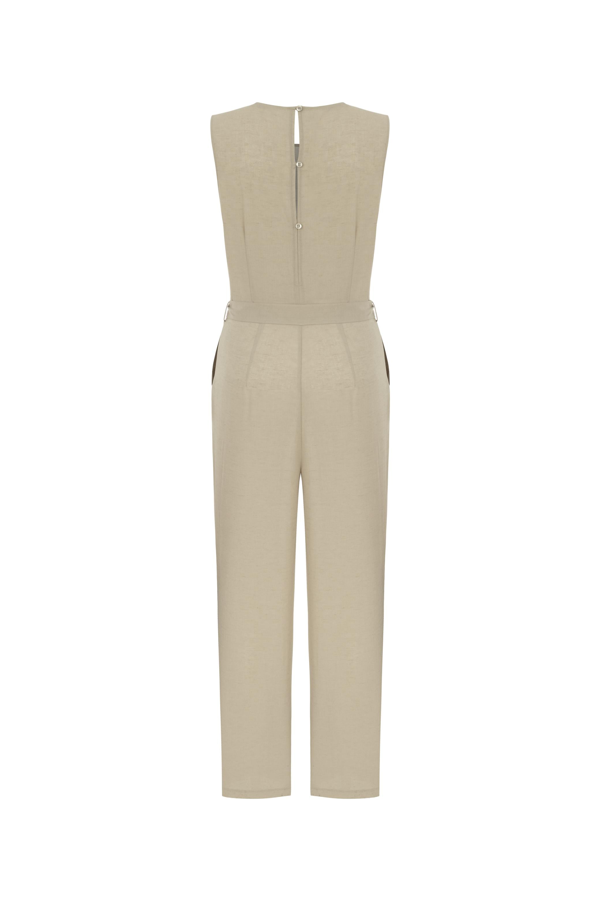 KETEN KARIŞIMLI KOLSUZ MAXI TULUM