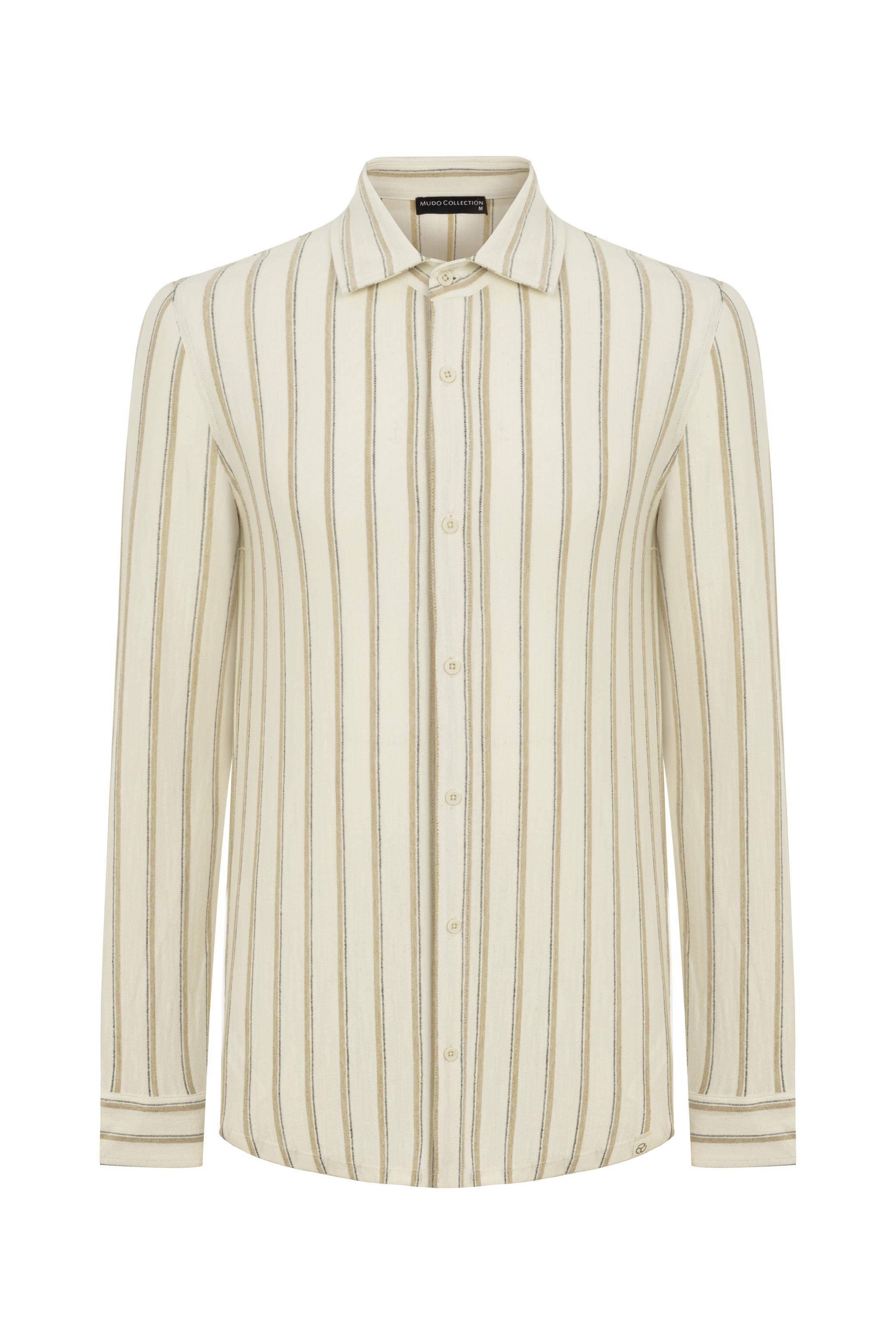 ÇİZGİLİ ORGANİK PAMUK REGULAR FIT GÖMLEK