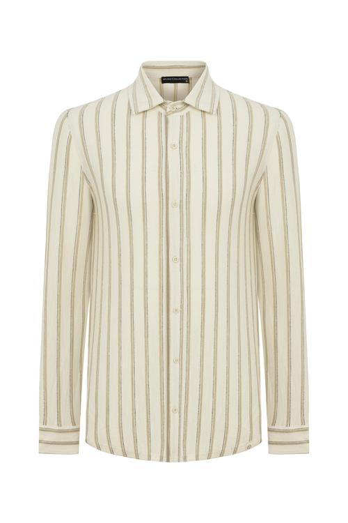  ÇİZGİLİ ORGANİK PAMUK REGULAR FIT GÖMLEK