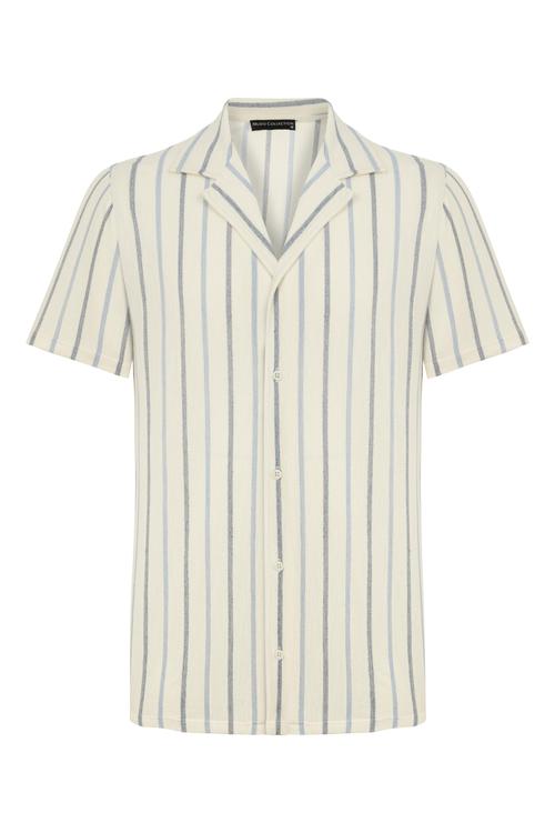  ÇİZGİLİ KISA KOLLU REGULAR FIT GÖMLEK