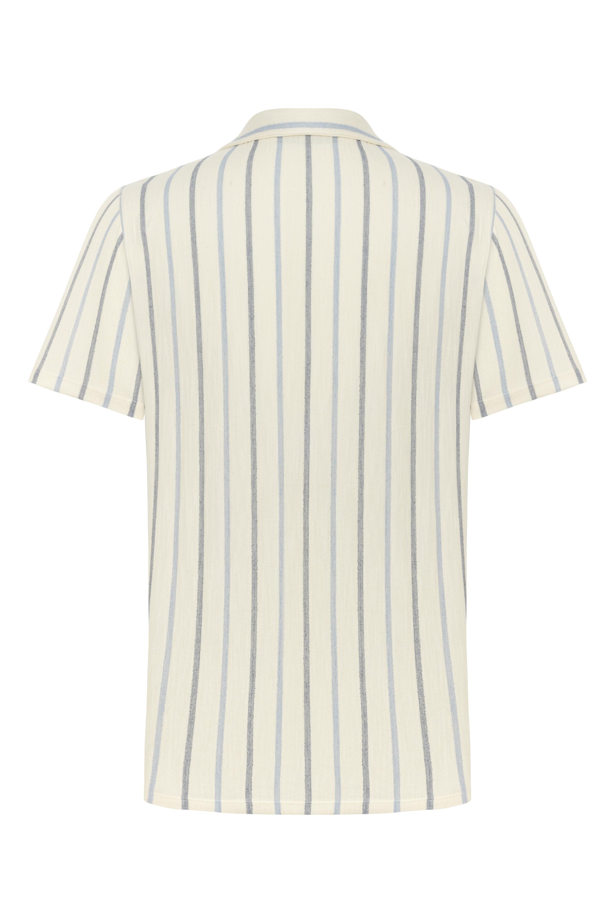 ÇİZGİLİ KISA KOLLU REGULAR FIT GÖMLEK