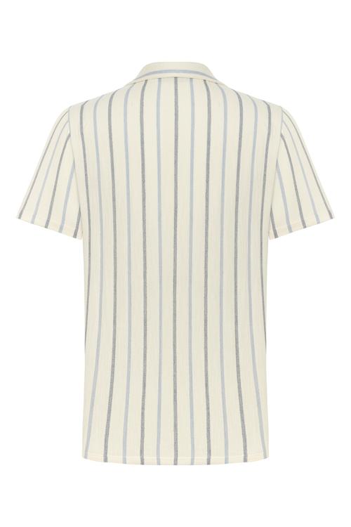  ÇİZGİLİ KISA KOLLU REGULAR FIT GÖMLEK