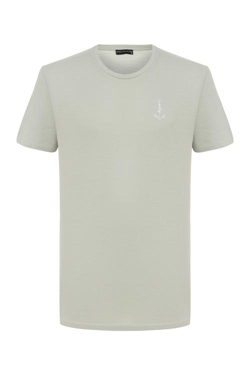  ÇAPA DETAYLI KISA KOLLU T-SHIRT