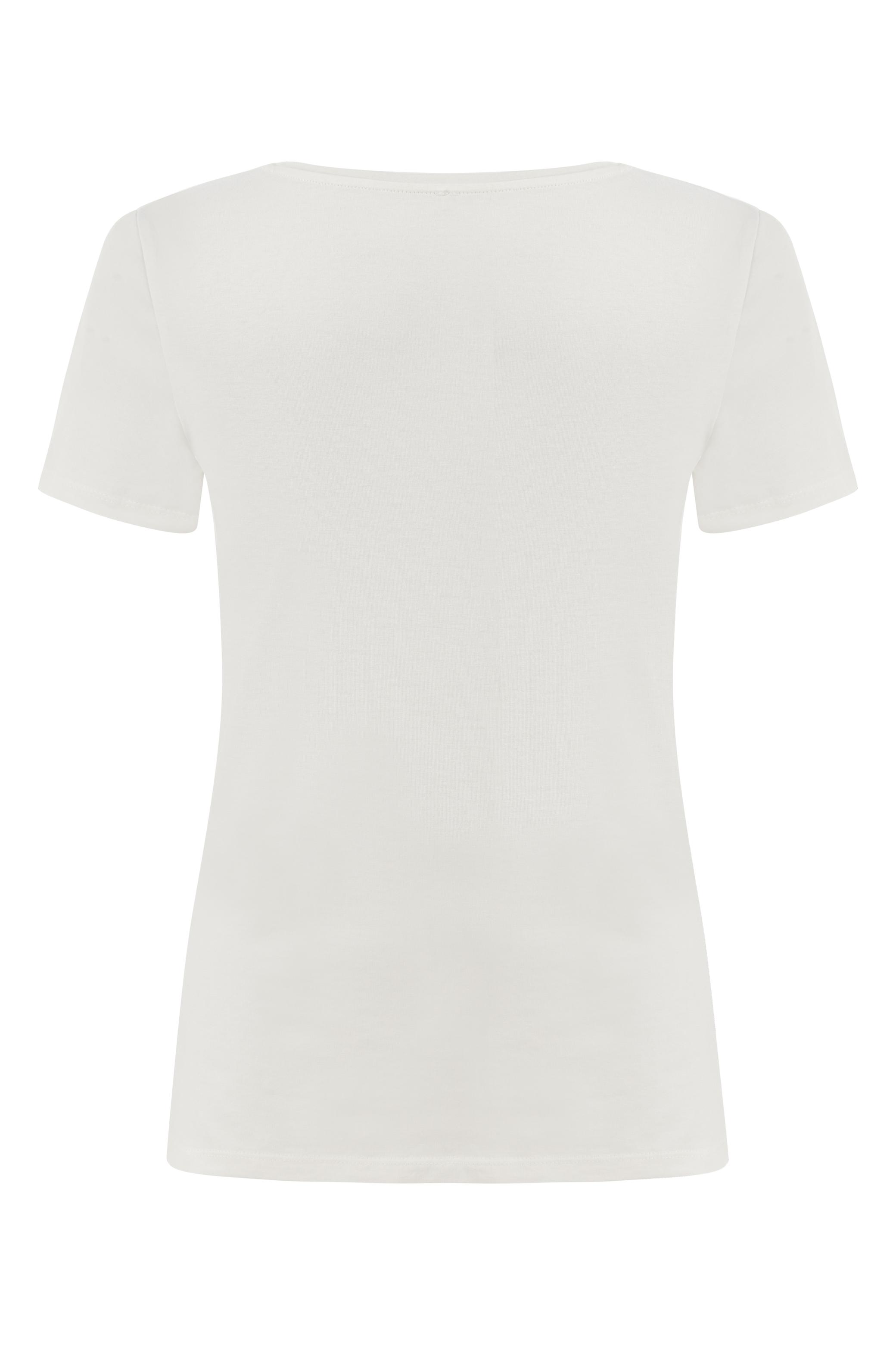 NAKIŞLI V YAKA KISA KOLLU T-SHIRT