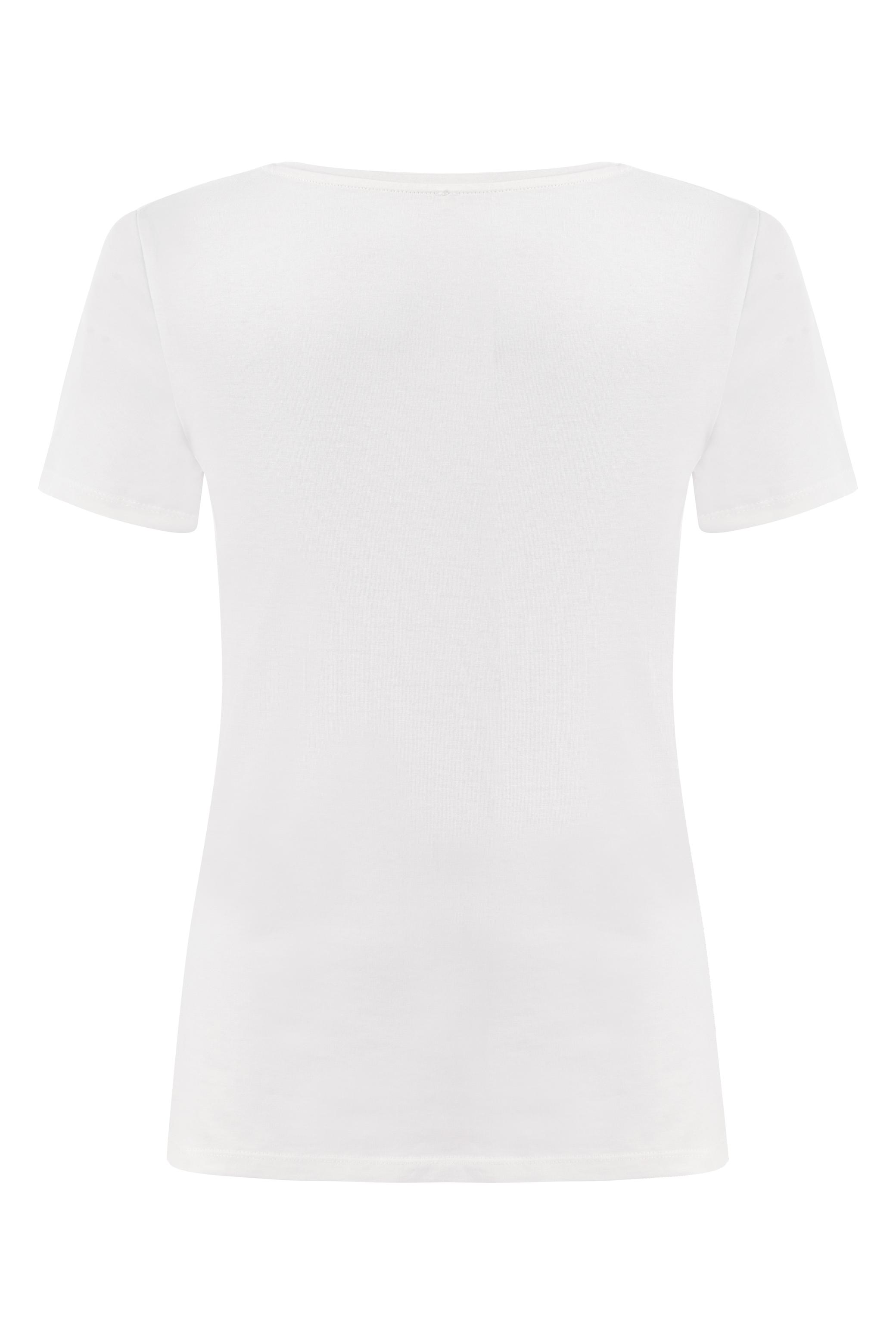 DENİZ KABUĞU NAKIŞLI BİSİKLET YAKA T-SHIRT