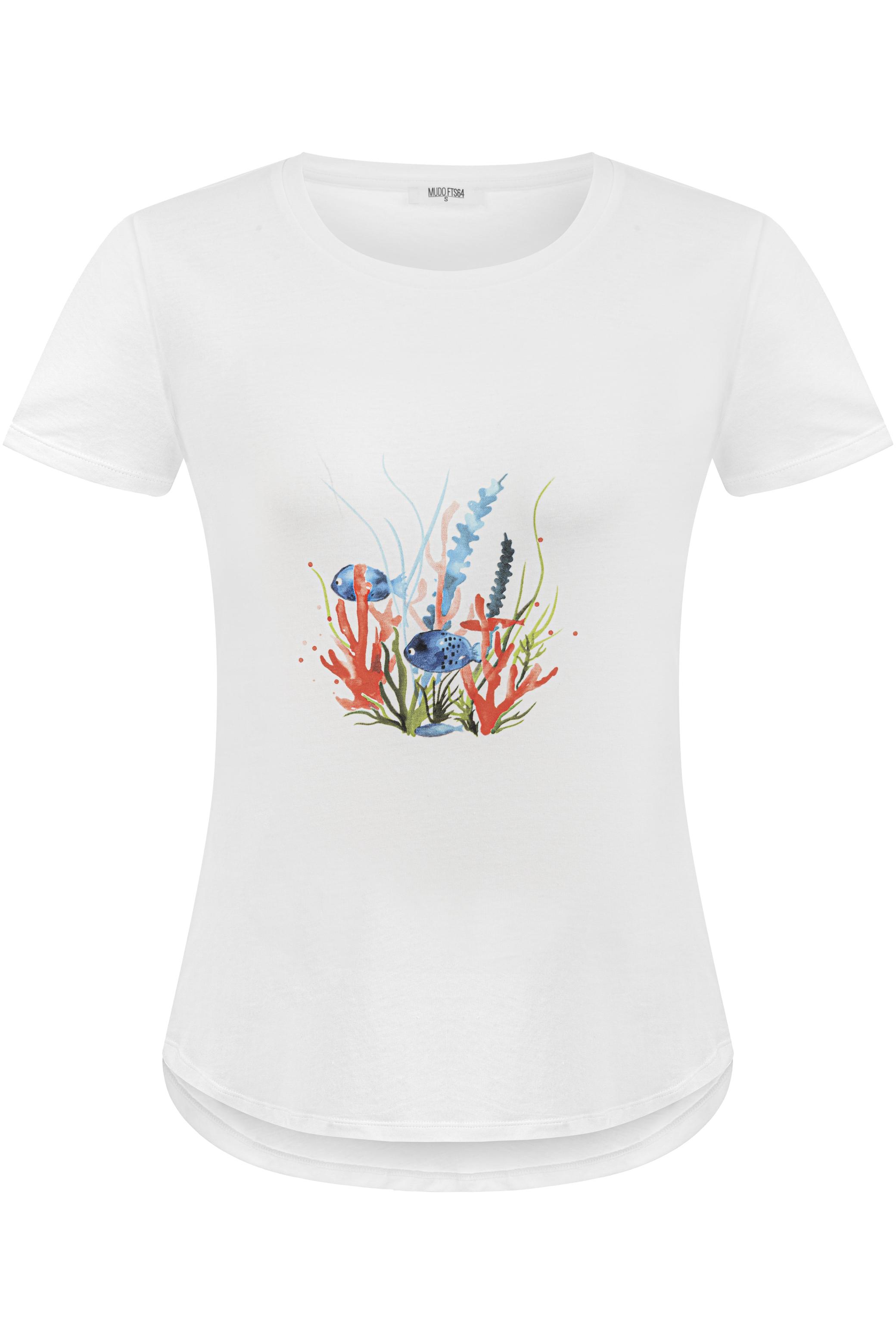 BASKILI BİSİKLET YAKA KISA KOLLU T-SHIRT