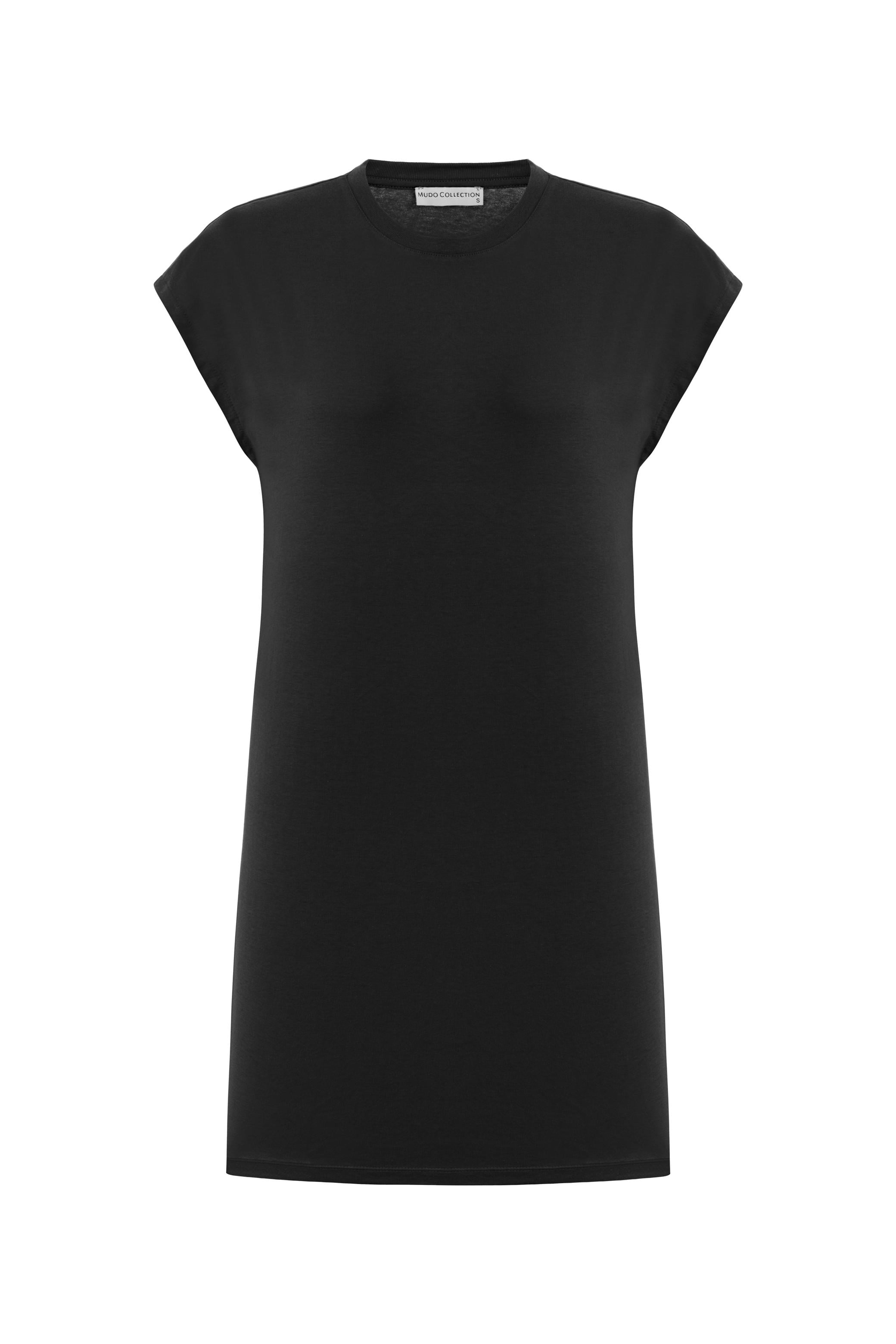 KISA KOLLU DÜZ KESİM MİNİ ELBİSE