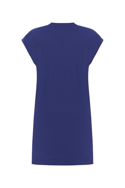  KISA KOLLU DÜZ KESİM MİNİ ELBİSE