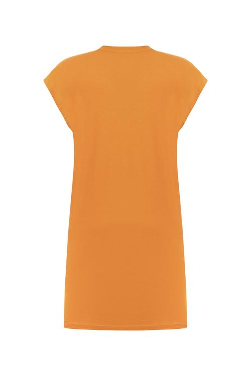  KISA KOLLU DÜZ KESİM MİNİ ELBİSE