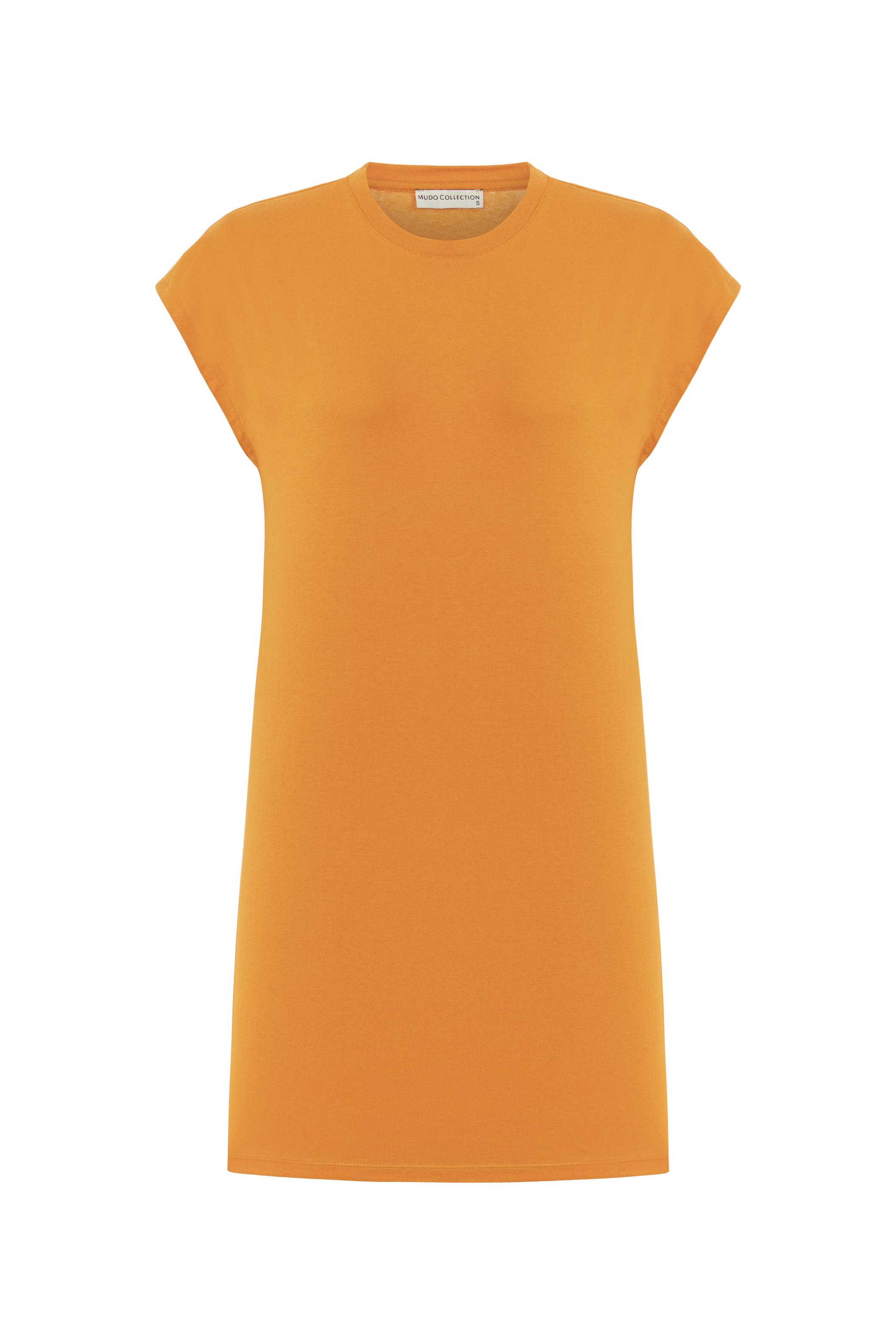 KISA KOLLU DÜZ KESİM MİNİ ELBİSE