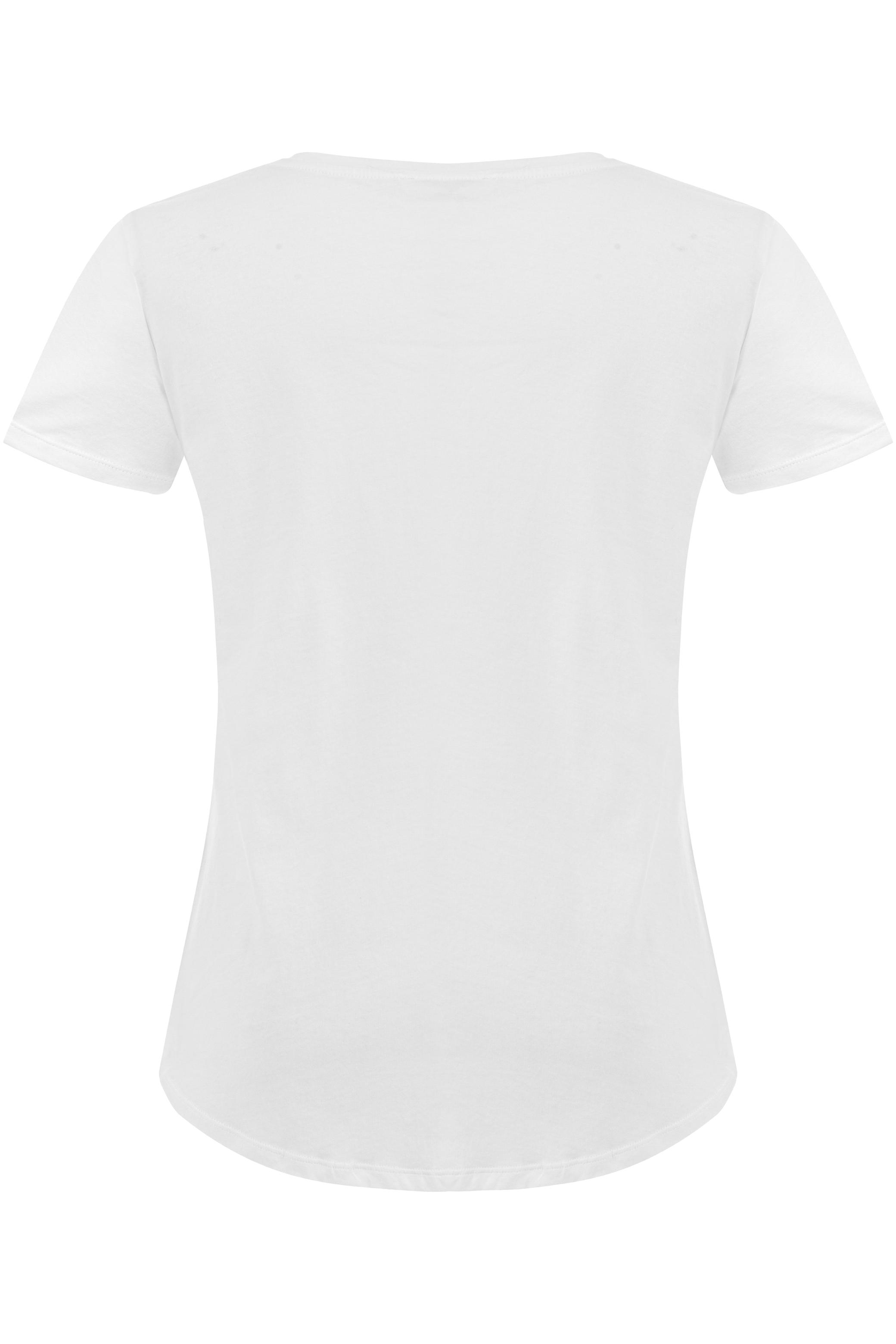 BASKILI BİSİKLET YAKA KISA KOLLU T-SHIRT