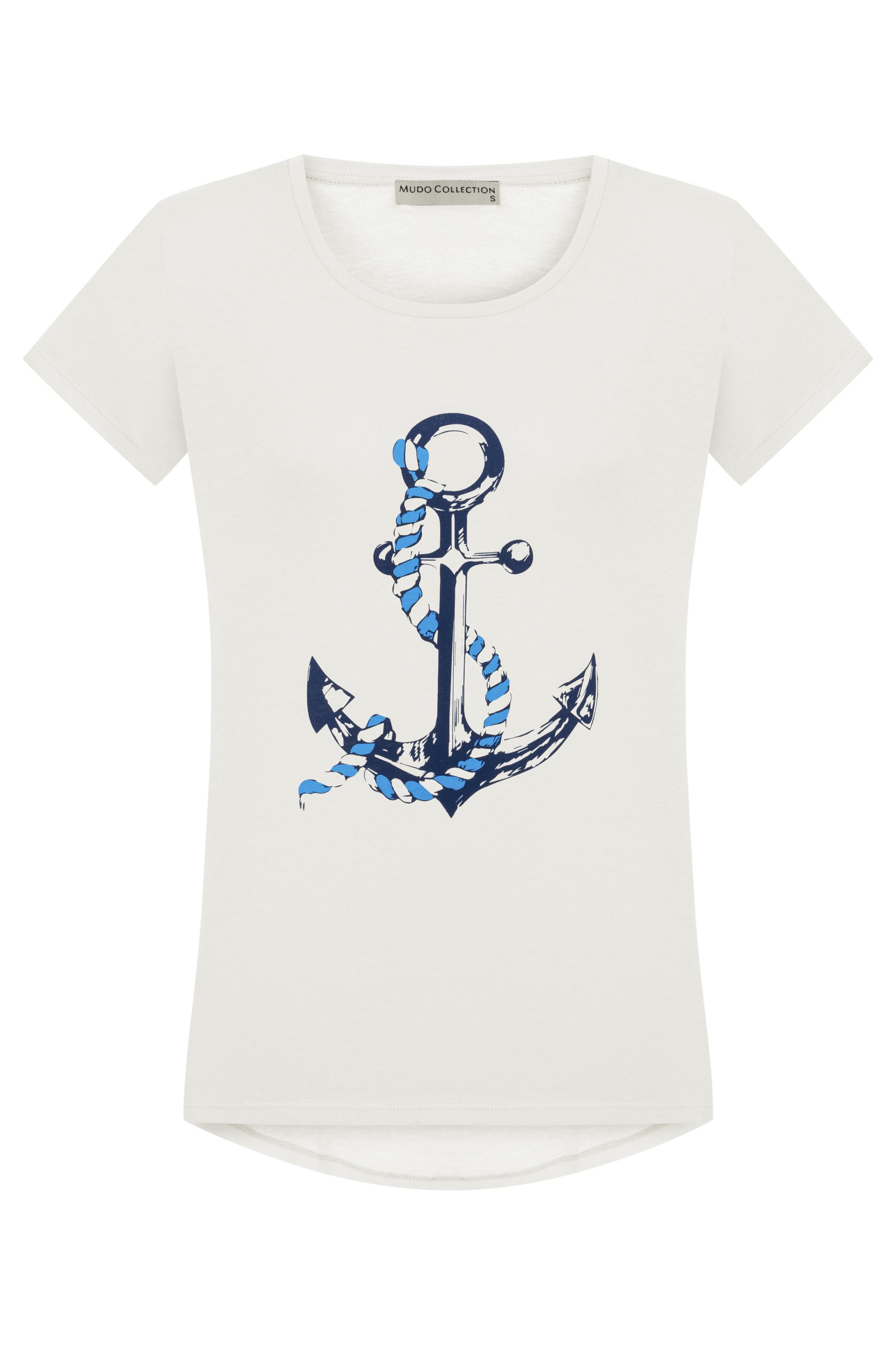ÇAPA BASKILI BİSİKLET YAKA T-SHIRT