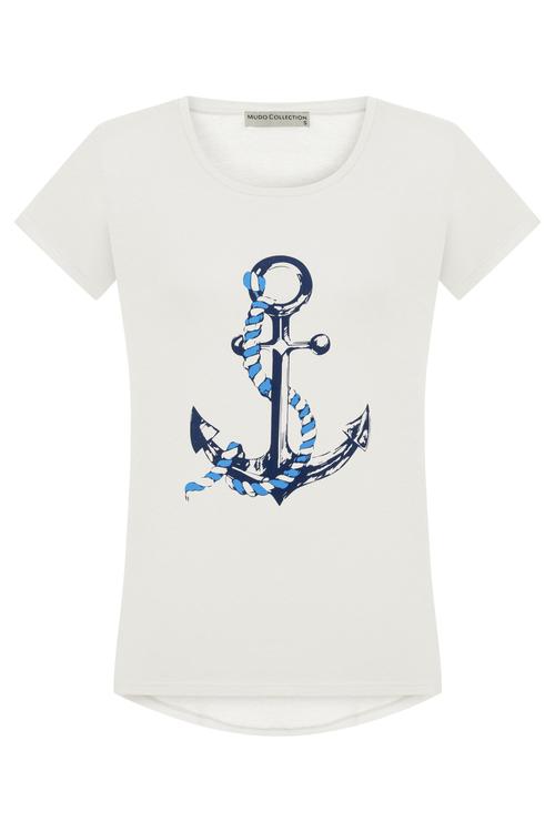  ÇAPA BASKILI BİSİKLET YAKA T-SHIRT
