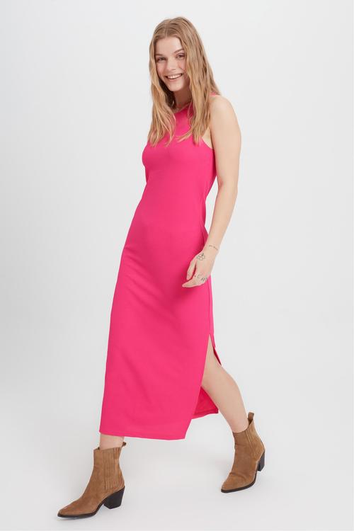  YIRTMAÇLI HALTER YAKA UZUN ELBİSE