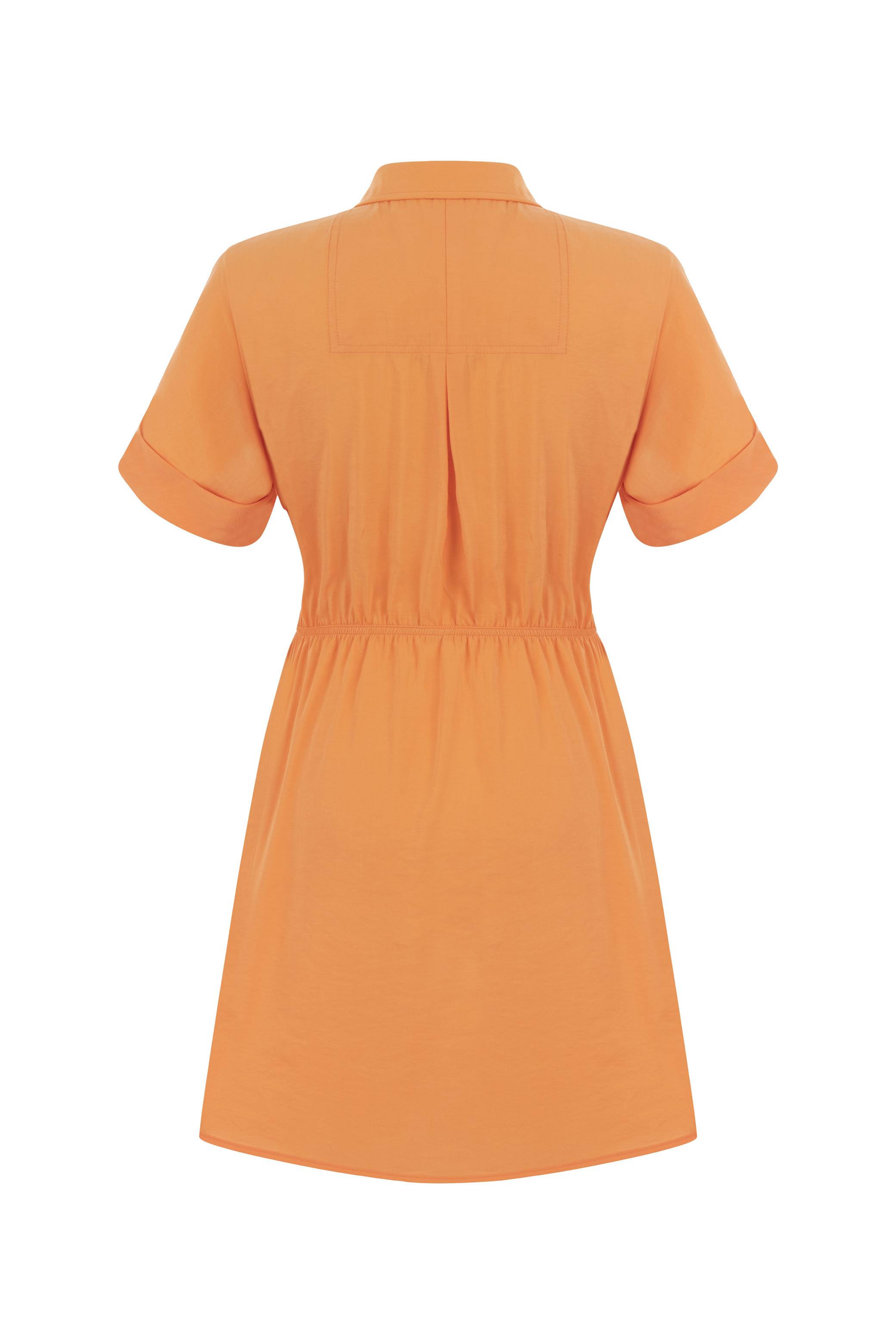 MODAL KARIŞIMLI KISA KOLLU MİNİ GÖMLEK ELBİSE