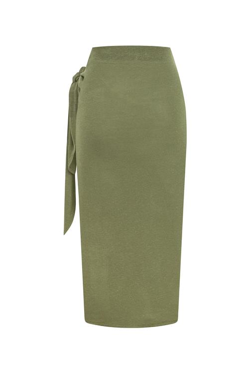  BAĞLAMA DETAYLI DÜZ KESİM MİDİ ETEK