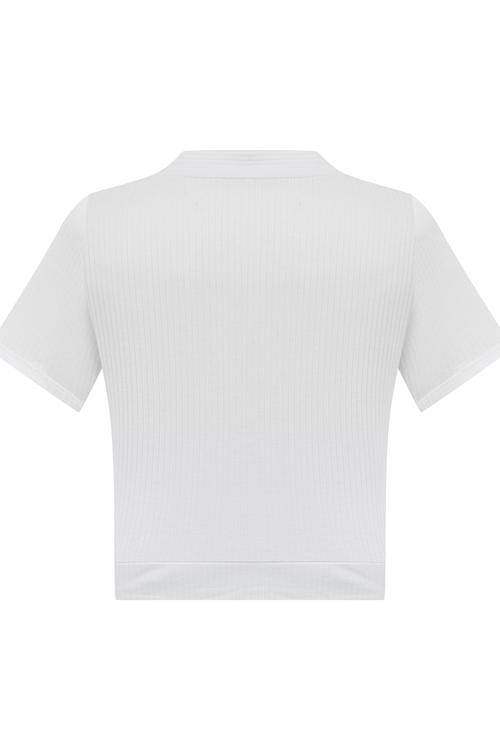  DÜĞME DETAYLI KISA KOLLU T-SHIRT