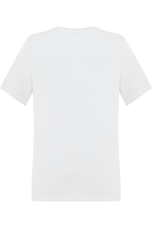  BASKILI BİSİKLET YAKA KISA KOLLU T-SHIRT