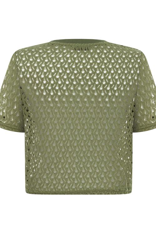  AJURLU BİSİKLET YAKA KISA KOLLU BLUZ