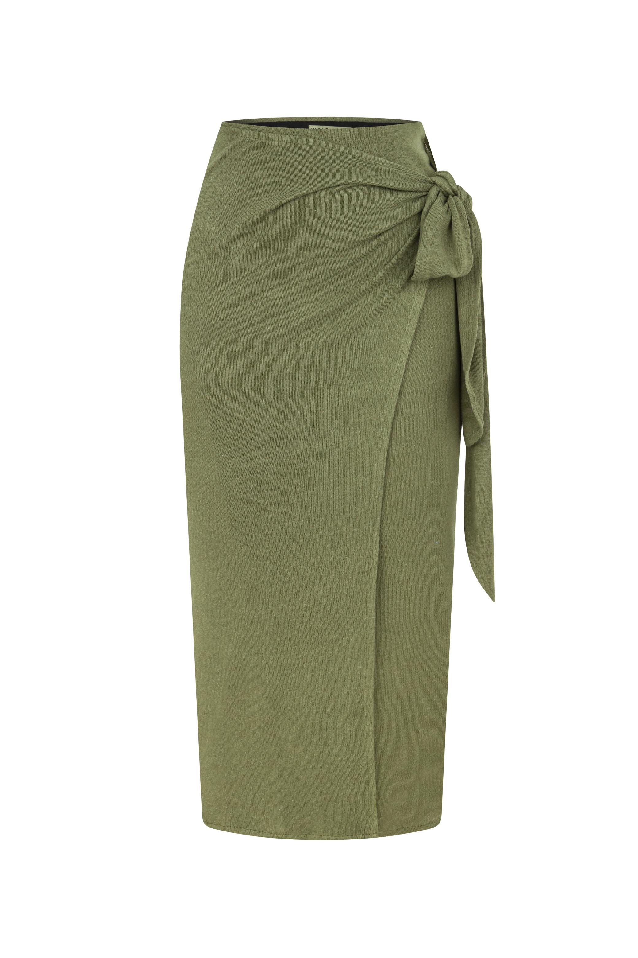 BAĞLAMA DETAYLI DÜZ KESİM MİDİ ETEK