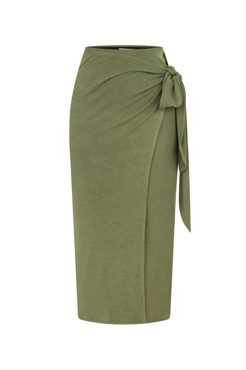  BAĞLAMA DETAYLI DÜZ KESİM MİDİ ETEK