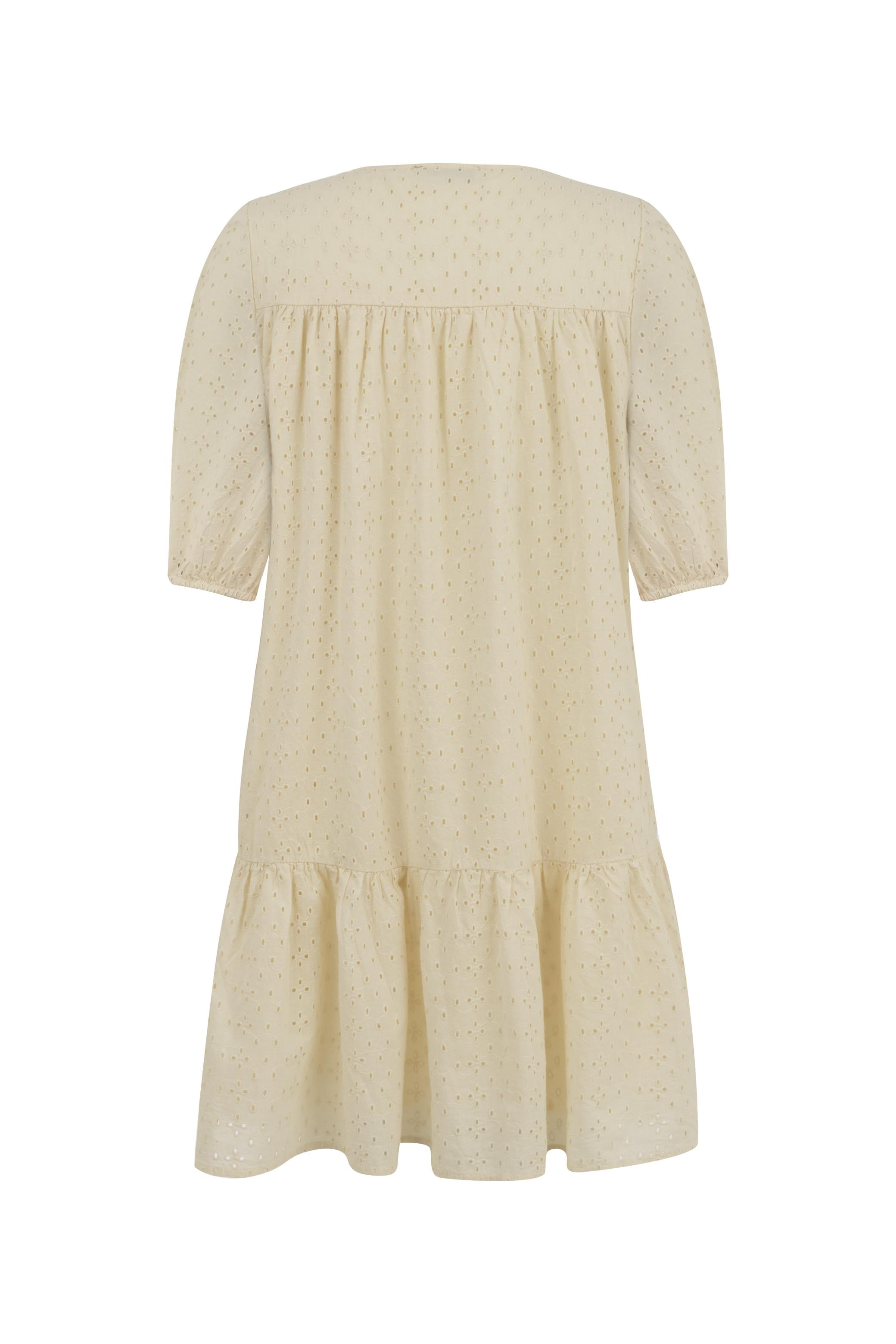 DENİZ KABUĞU DETAYLI FİSTO MİNİ ELBİSE