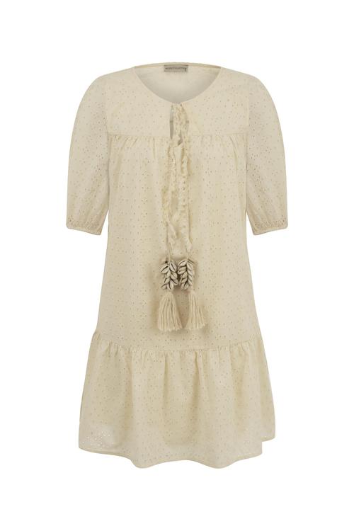  DENİZ KABUĞU DETAYLI FİSTO MİNİ ELBİSE