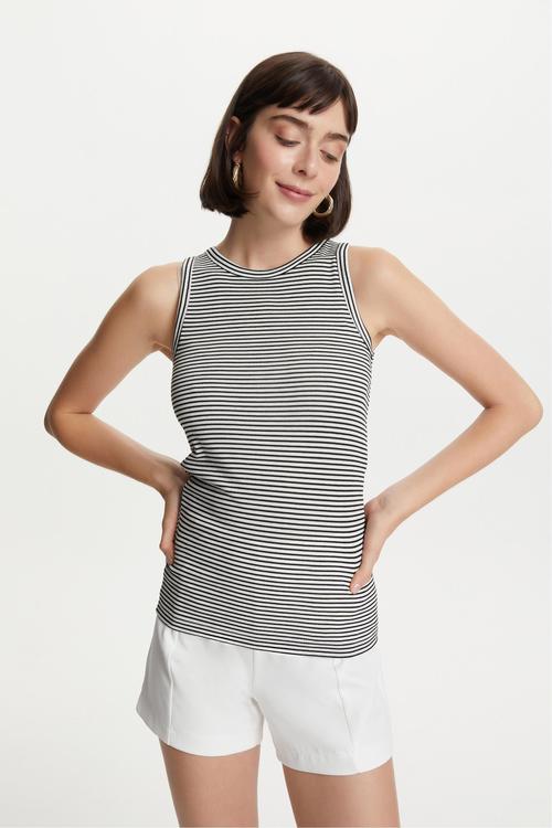  ÇİZGİLİ BİSİKLET YAKA ATLET