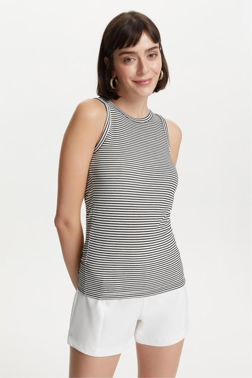  ÇİZGİLİ BİSİKLET YAKA ATLET