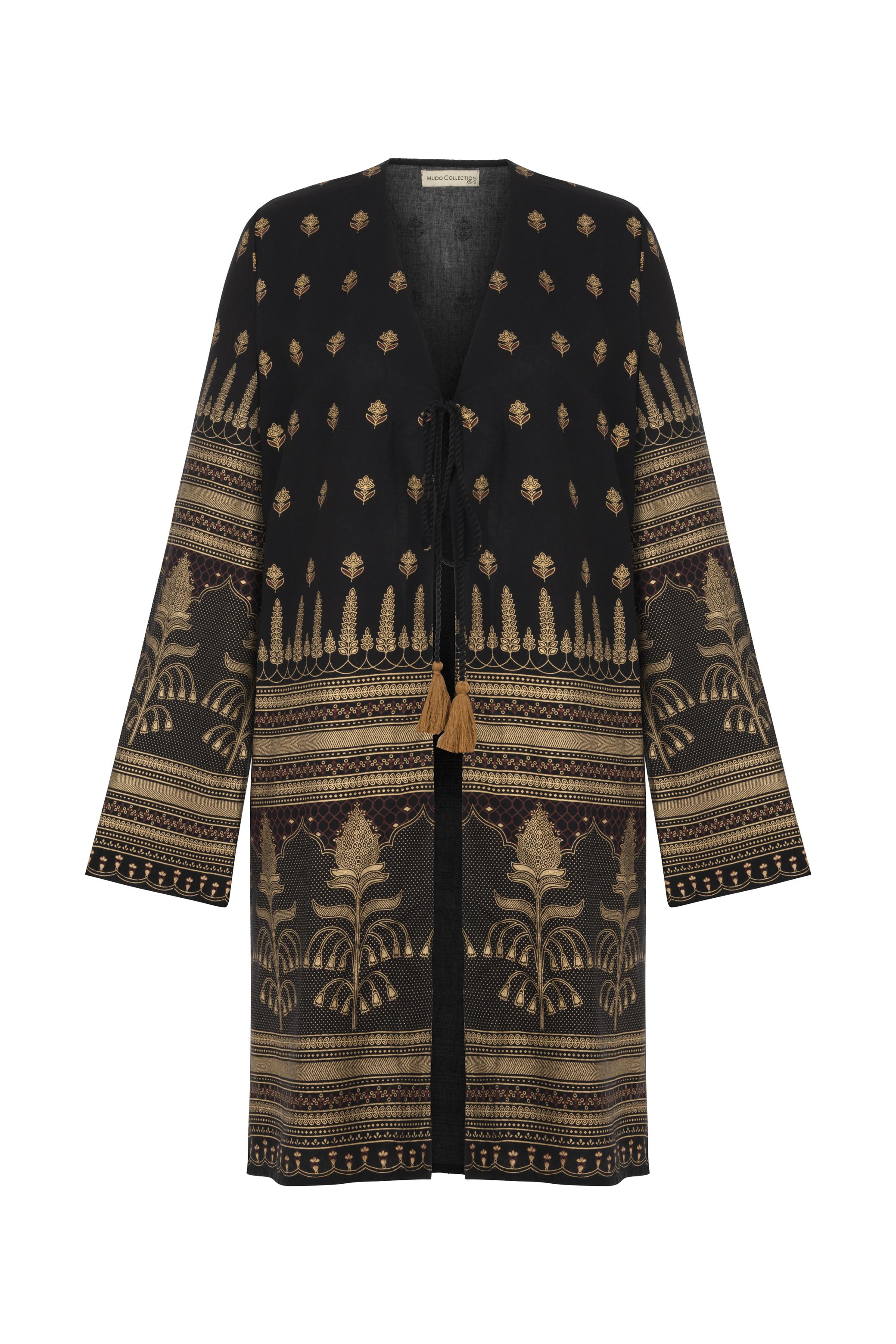 ETNİK DESENLİ PLAJ KİMONO