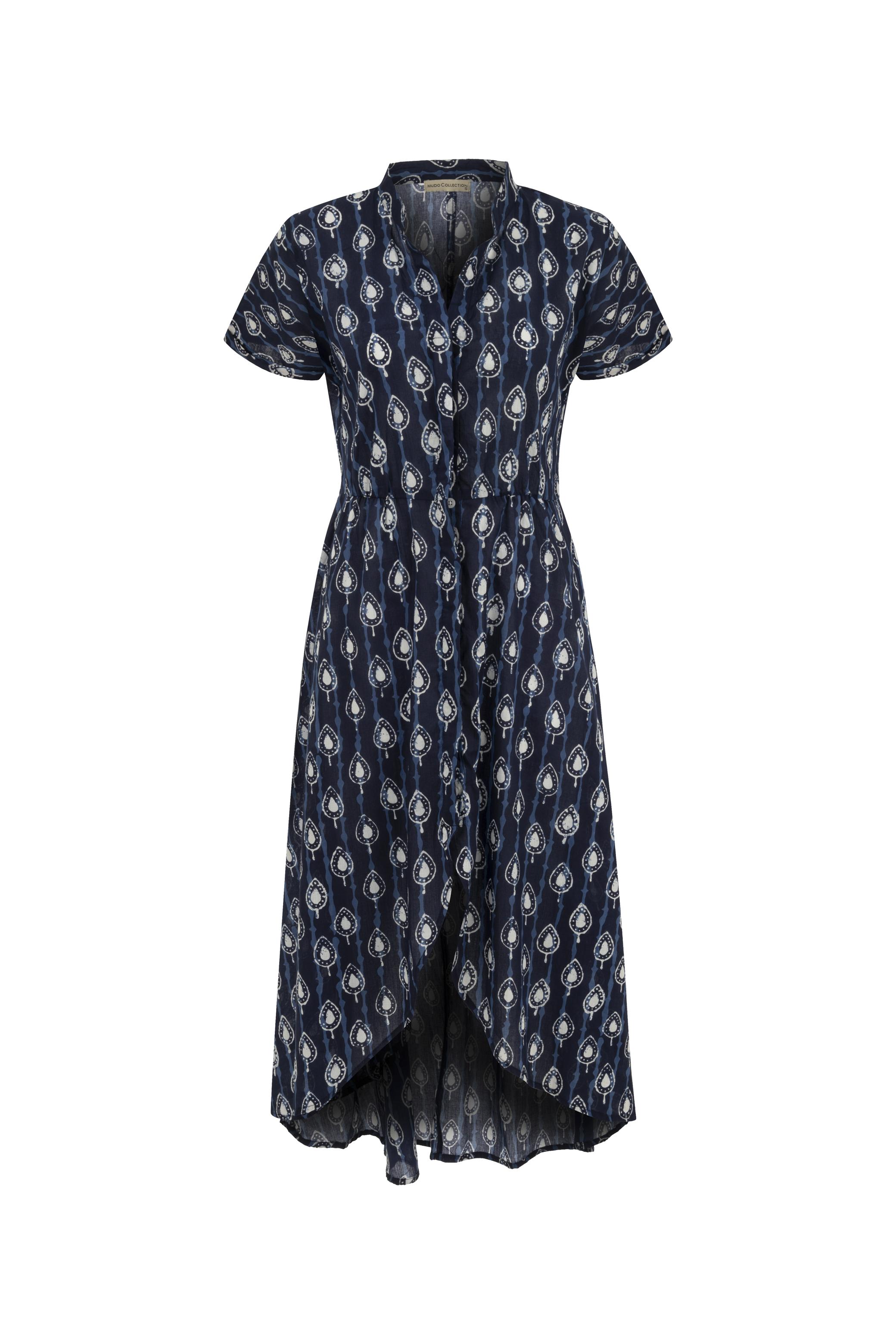 ETNİK DESENLİ KISA KOLLU MİDİ ELBİSE