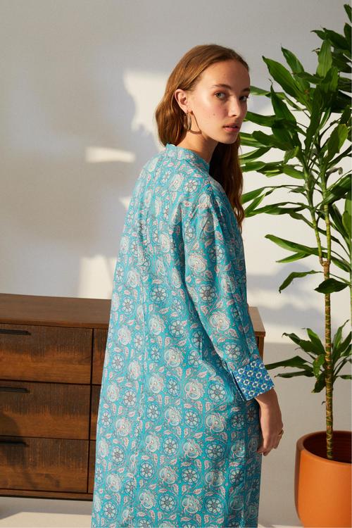  ETNİK DESENLİ PLAJ ELBİSESİ