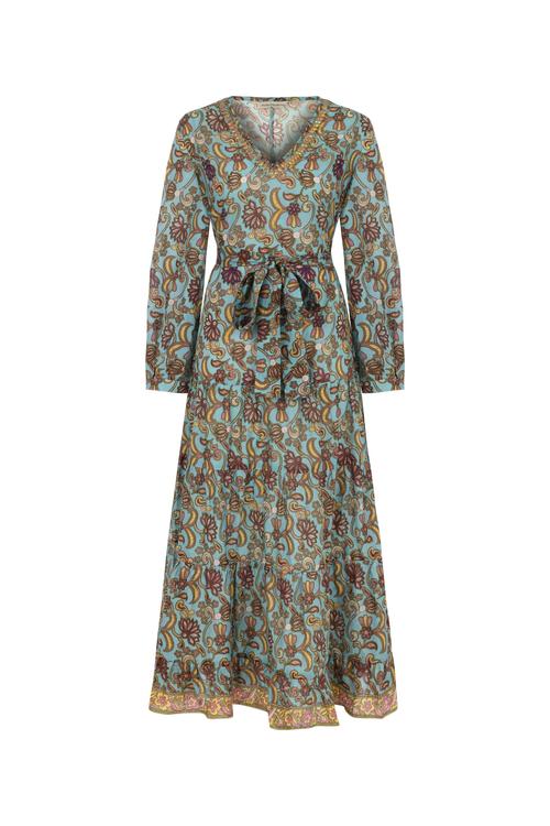  ETNİK DESENLİ UZUN ELBİSE