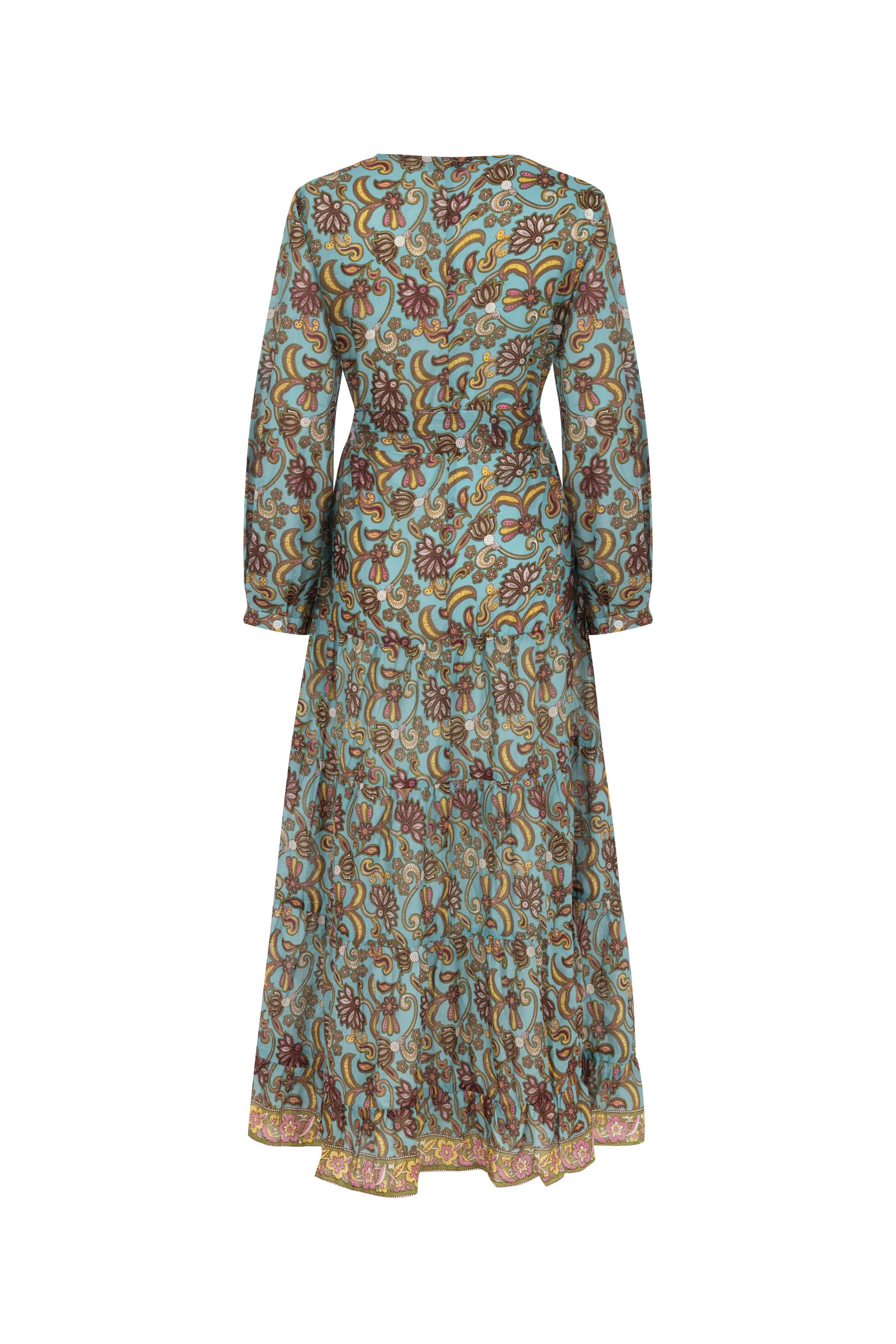 ETNİK DESENLİ UZUN ELBİSE