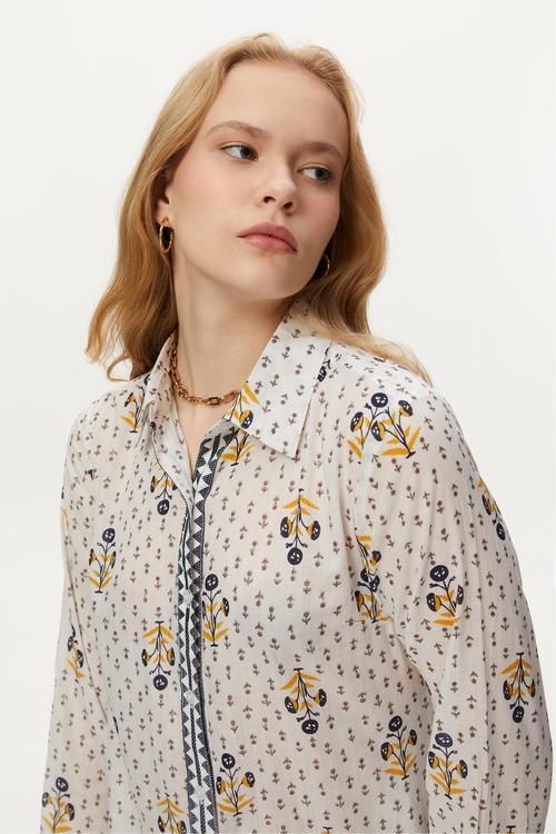  ETNİK DESENLİ UZUN ELBİSE