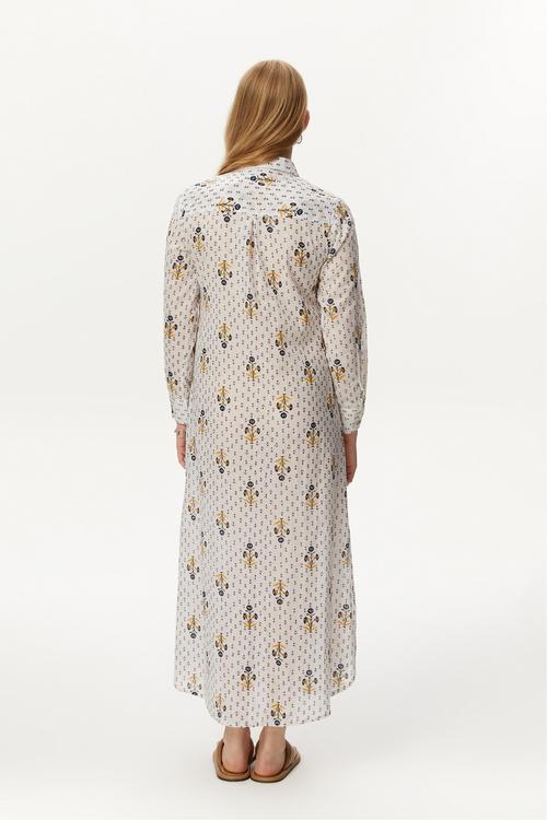  ETNİK DESENLİ UZUN ELBİSE