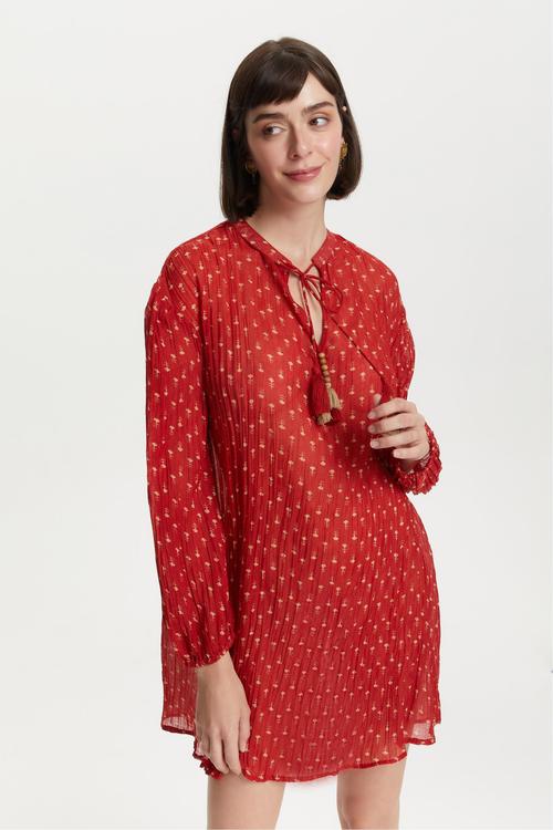  ETNİK DESENLİ MİNİ ELBİSE