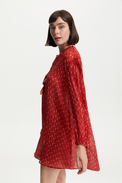  ETNİK DESENLİ MİNİ ELBİSE