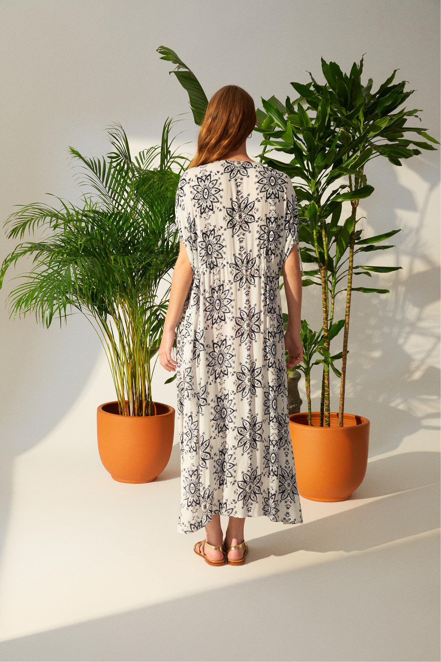 ETNİK DESENLİ PLAJ KİMONO