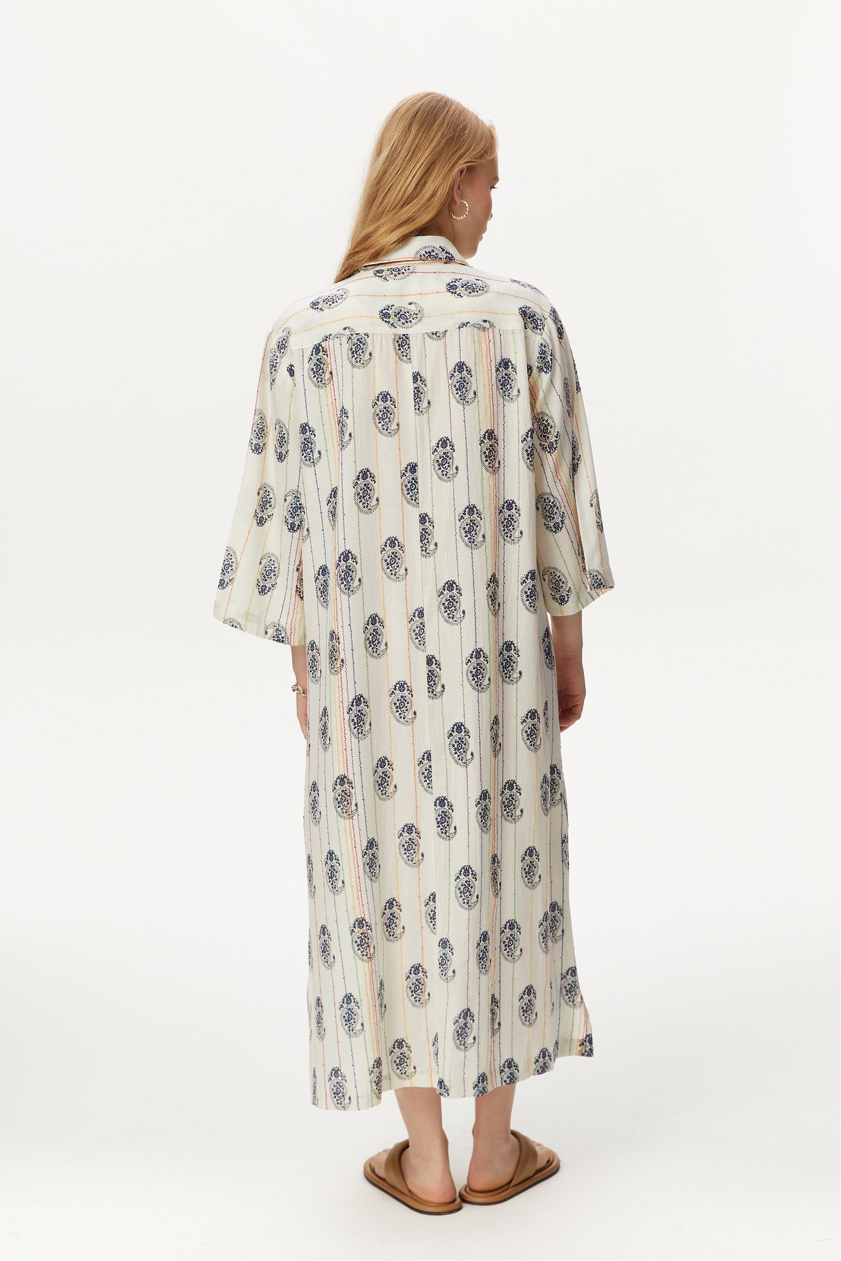 YIRTMAÇLI UZUN PLAJ ELBİSESİ