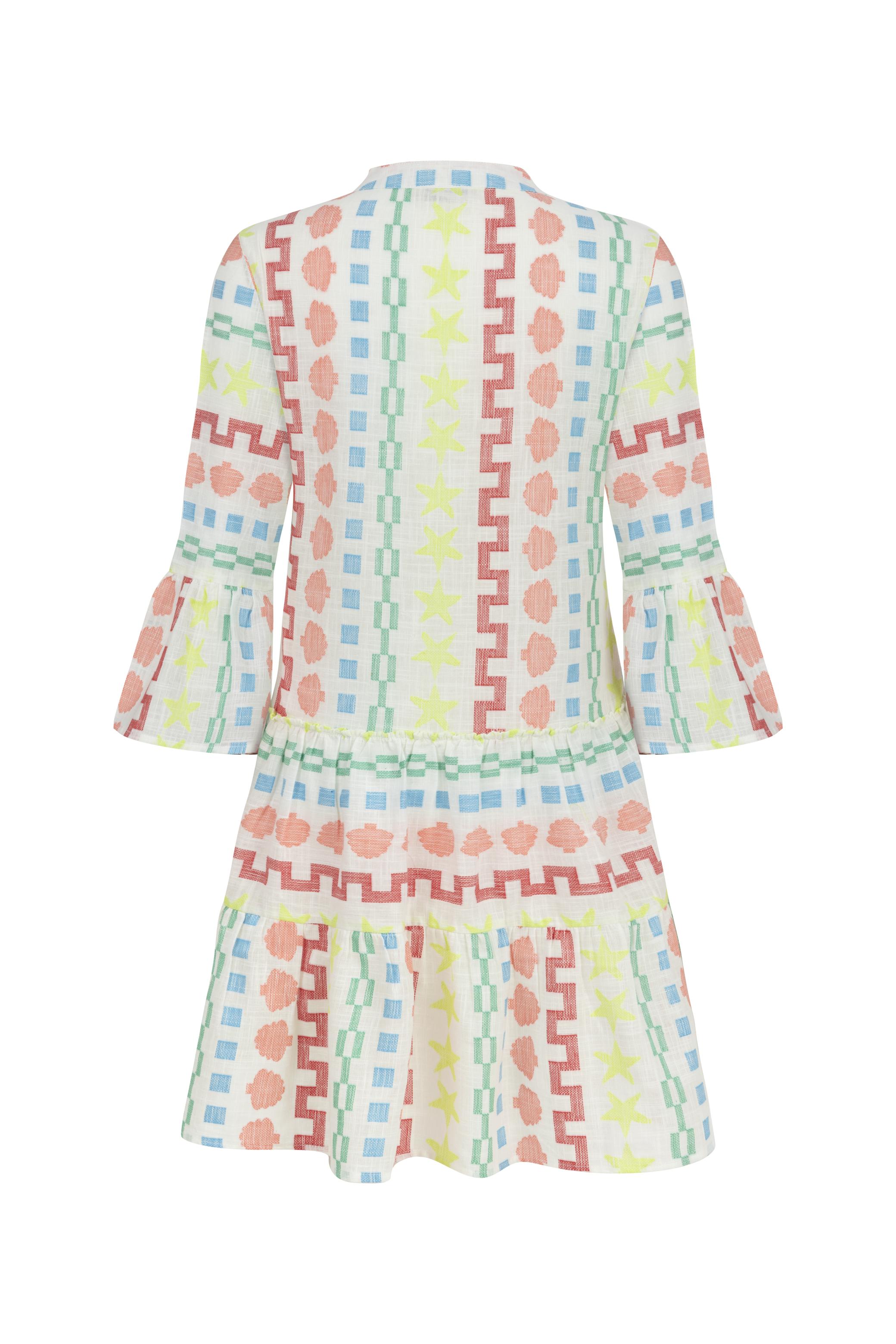 ETNİK DESENLİ MİNİ KLOŞ ELBİSE