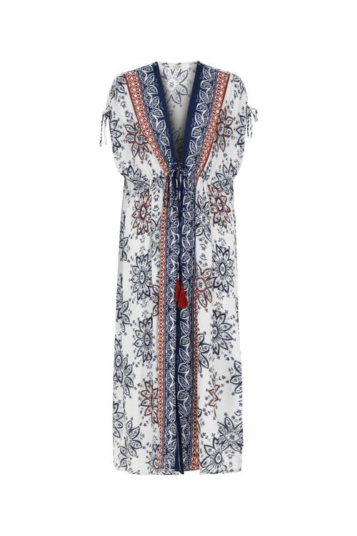  ETNİK DESENLİ PLAJ KİMONO