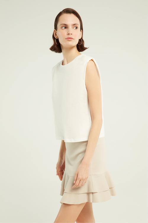  VATKALI BİSİKLET YAKA KOLSUZ T-SHIRT