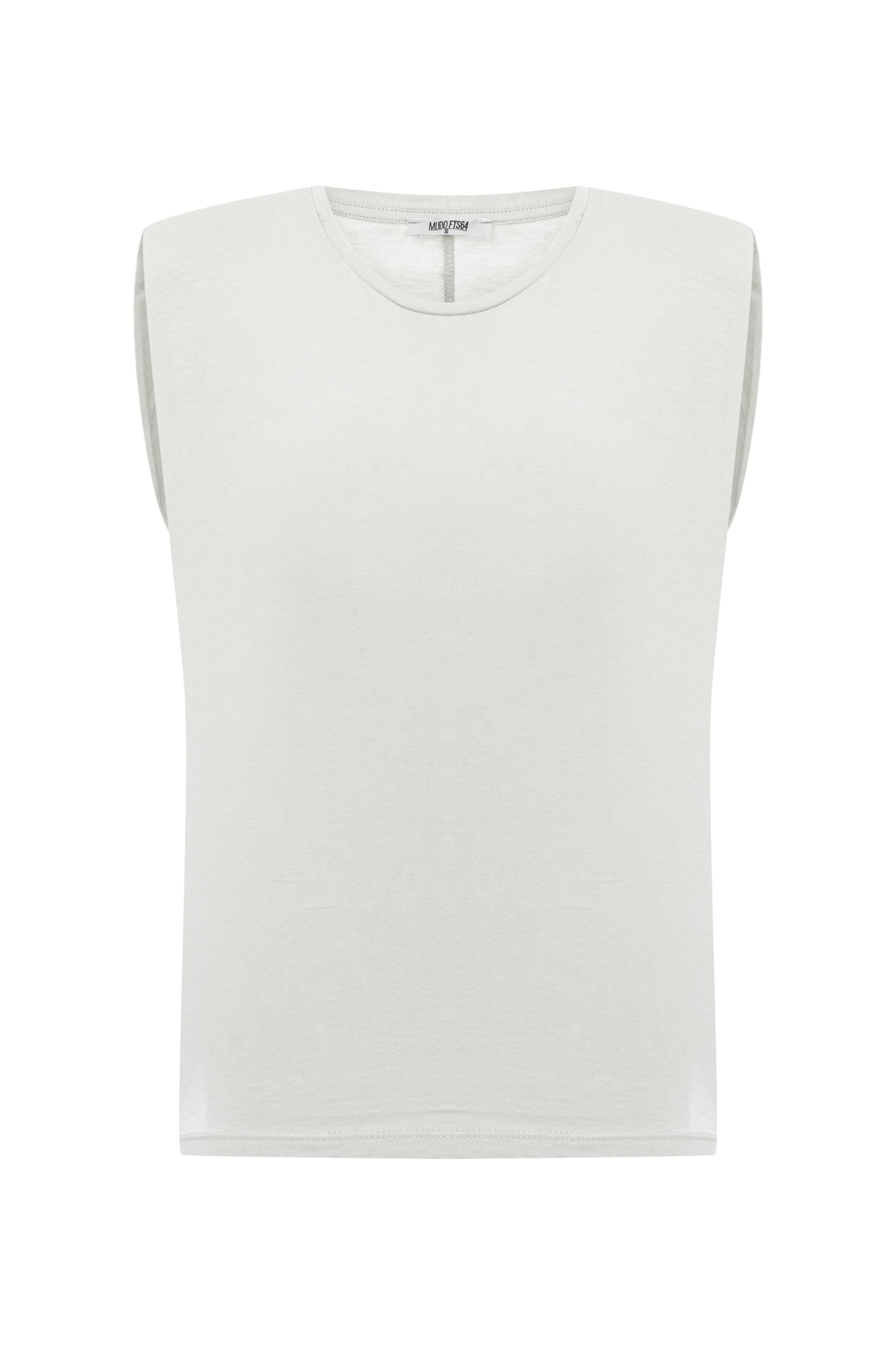 VATKALI BİSİKLET YAKA KOLSUZ T-SHIRT